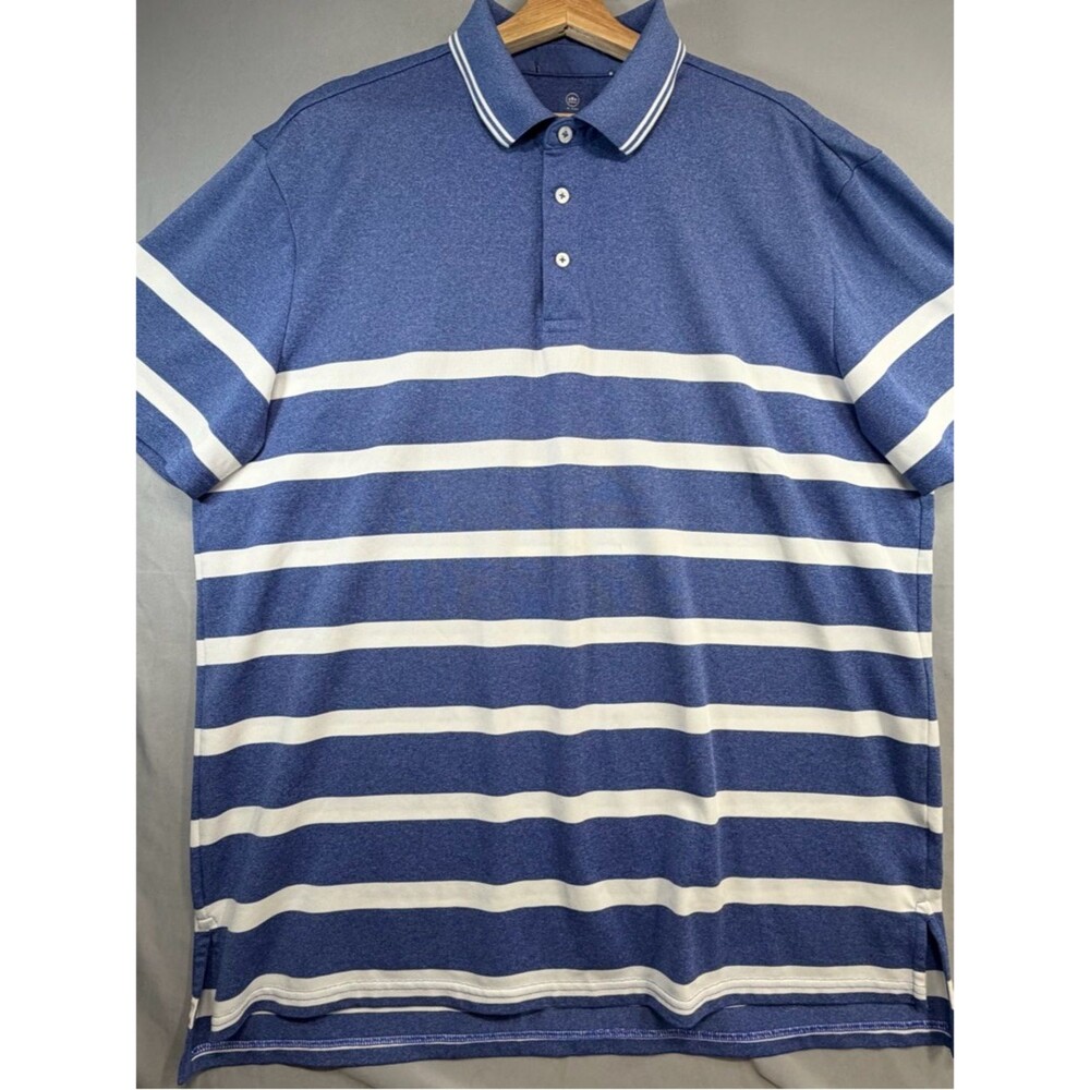 RLX Ralph Lauren Navy & White Horizontal Stripe Polo
